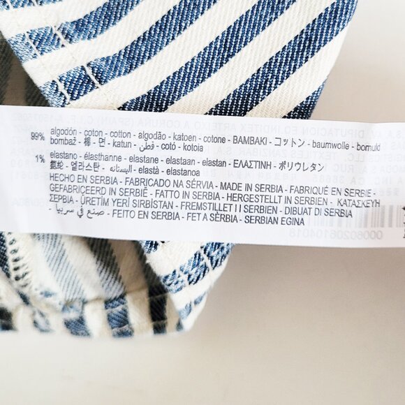 SOLD Zara Striped Denim Cropped Buster Top NWOT - Size X-Large - Picture 7 of 9